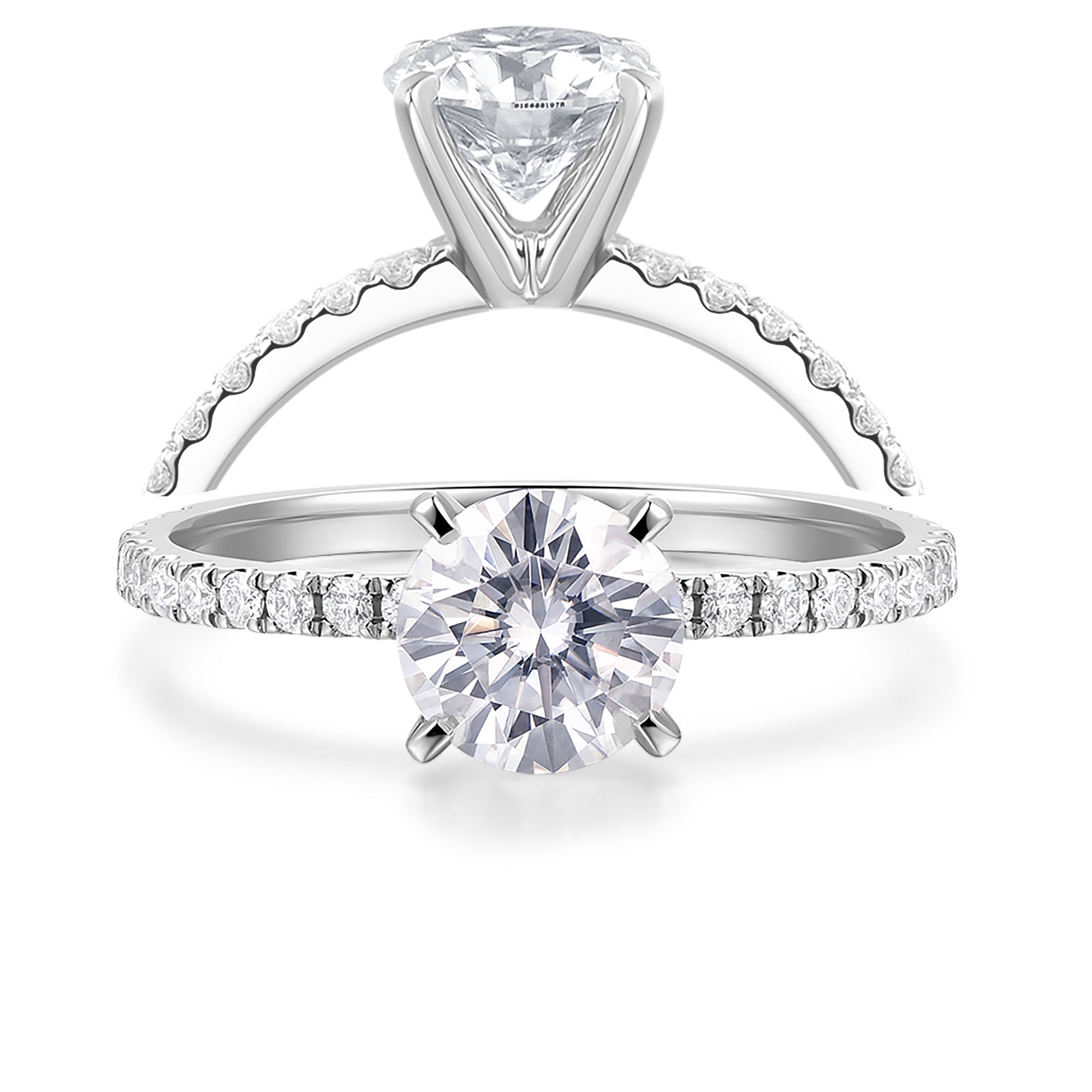 DochKata 14K Gold Moissanite Engagement Ring 1ct Round Brilliant Cut