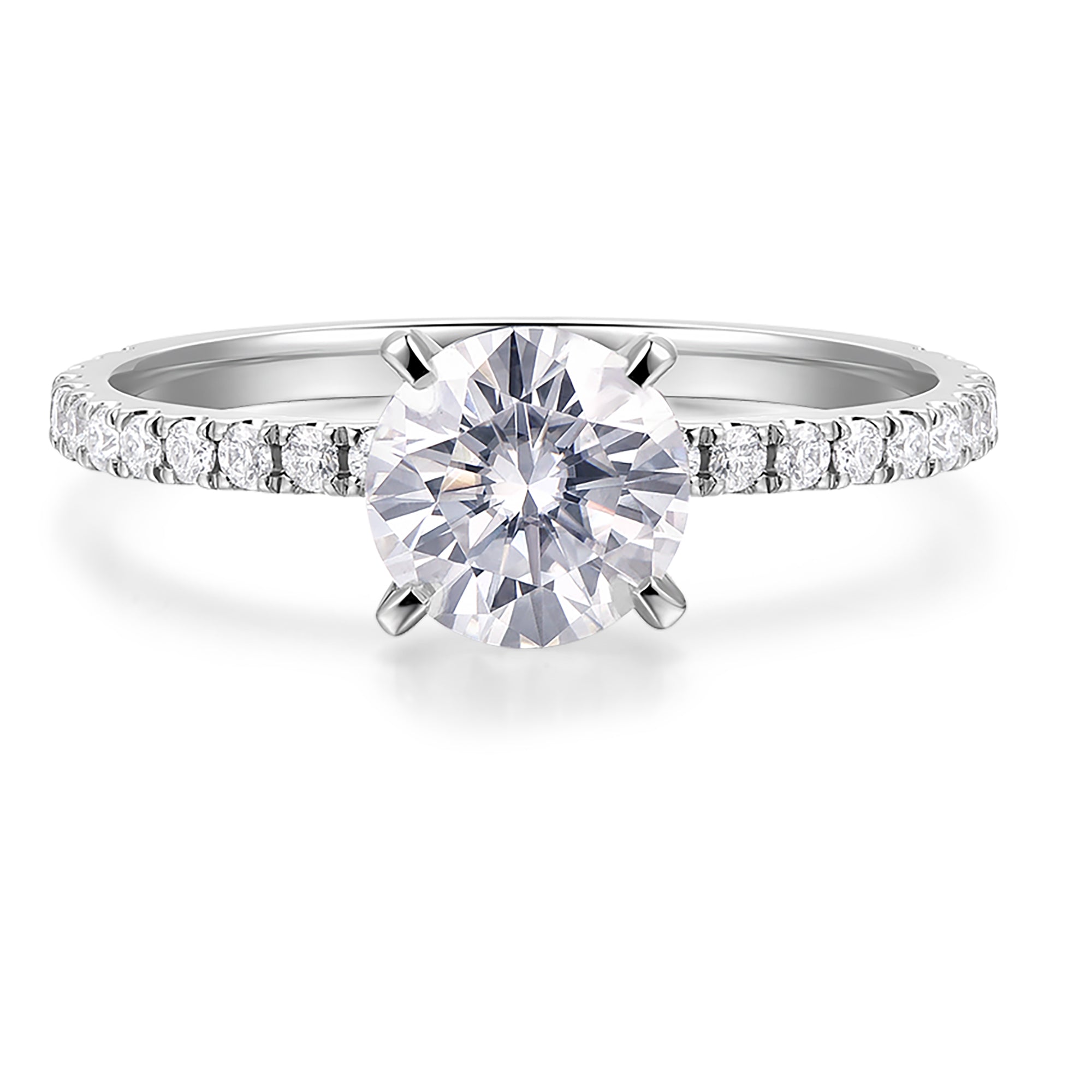 DochKata 14K Gold Moissanite Engagement Ring 1ct Round Brilliant Cut