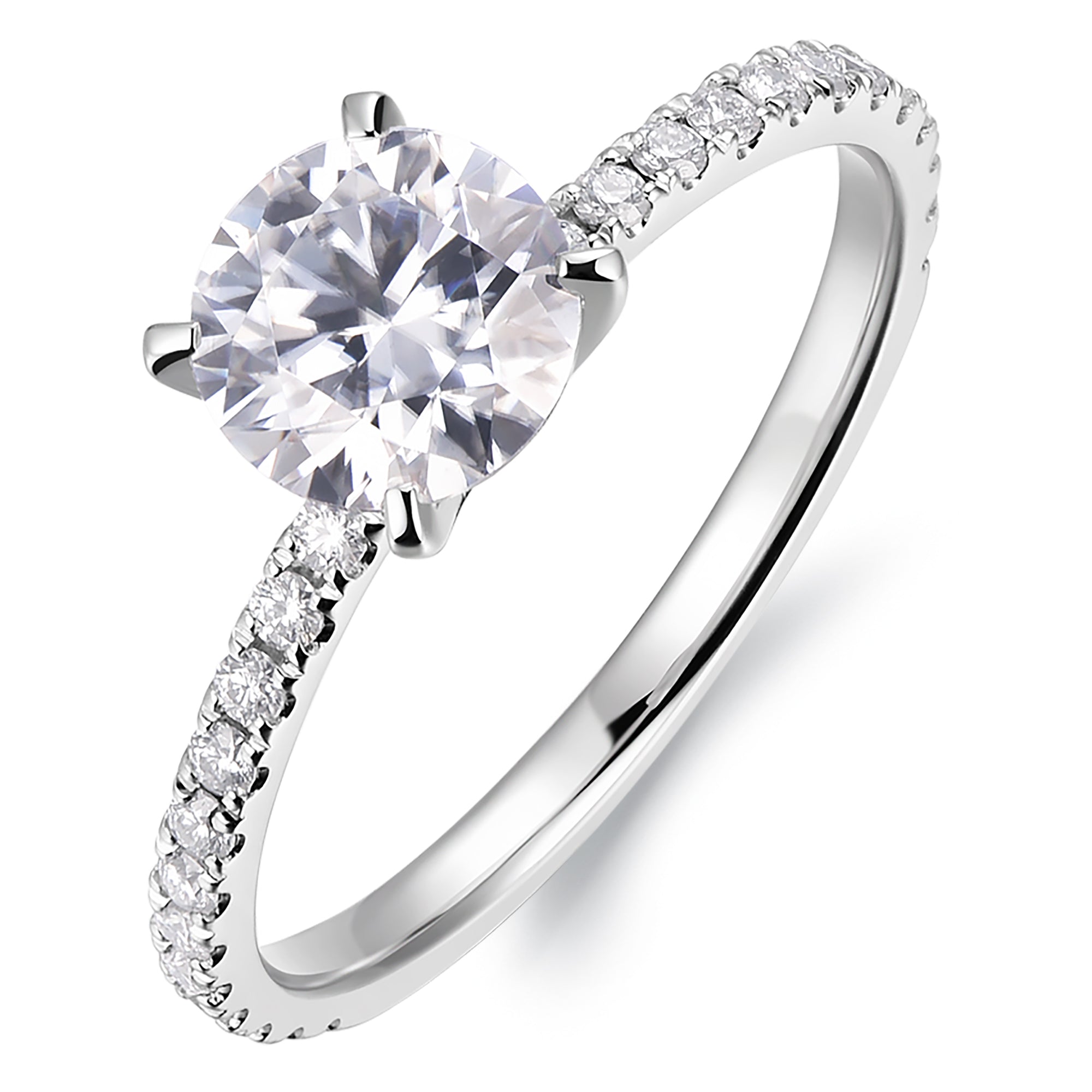 DochKata 14K Gold Moissanite Engagement Ring 1ct Round Brilliant Cut